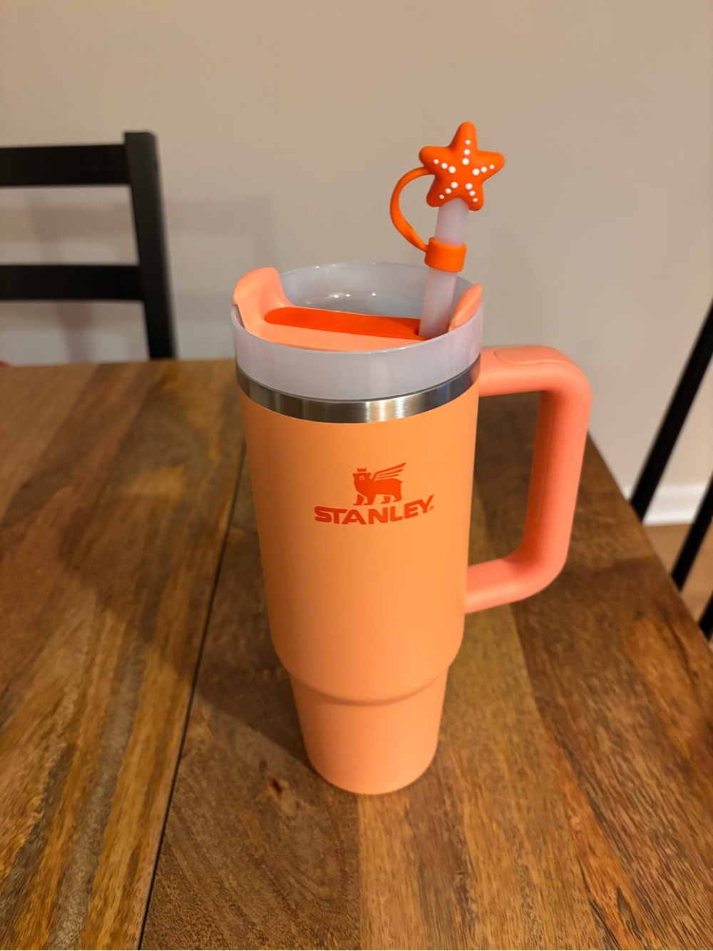 Stanley Peach-Orange Insulated Mug with Handle